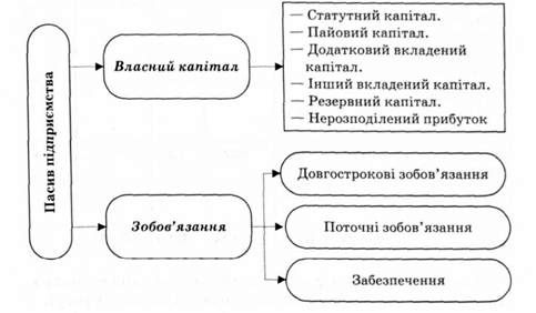 структура пасивів підприємства
