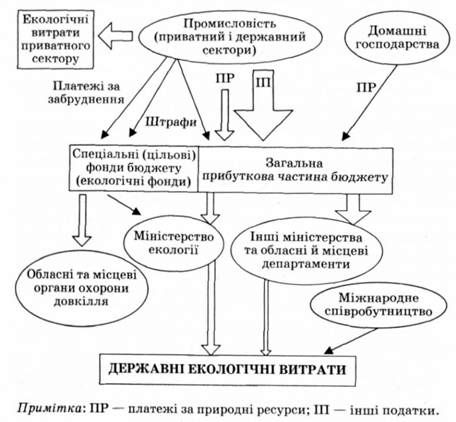 структура фінансування витрат на охорону навколишнього середовища